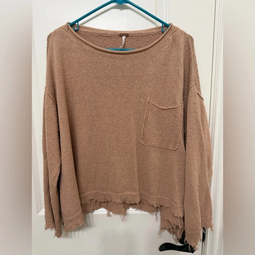 Free People Tan Knit Sweater